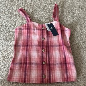 Abercrombie Kids Plaid Button Tank Top, NWT
